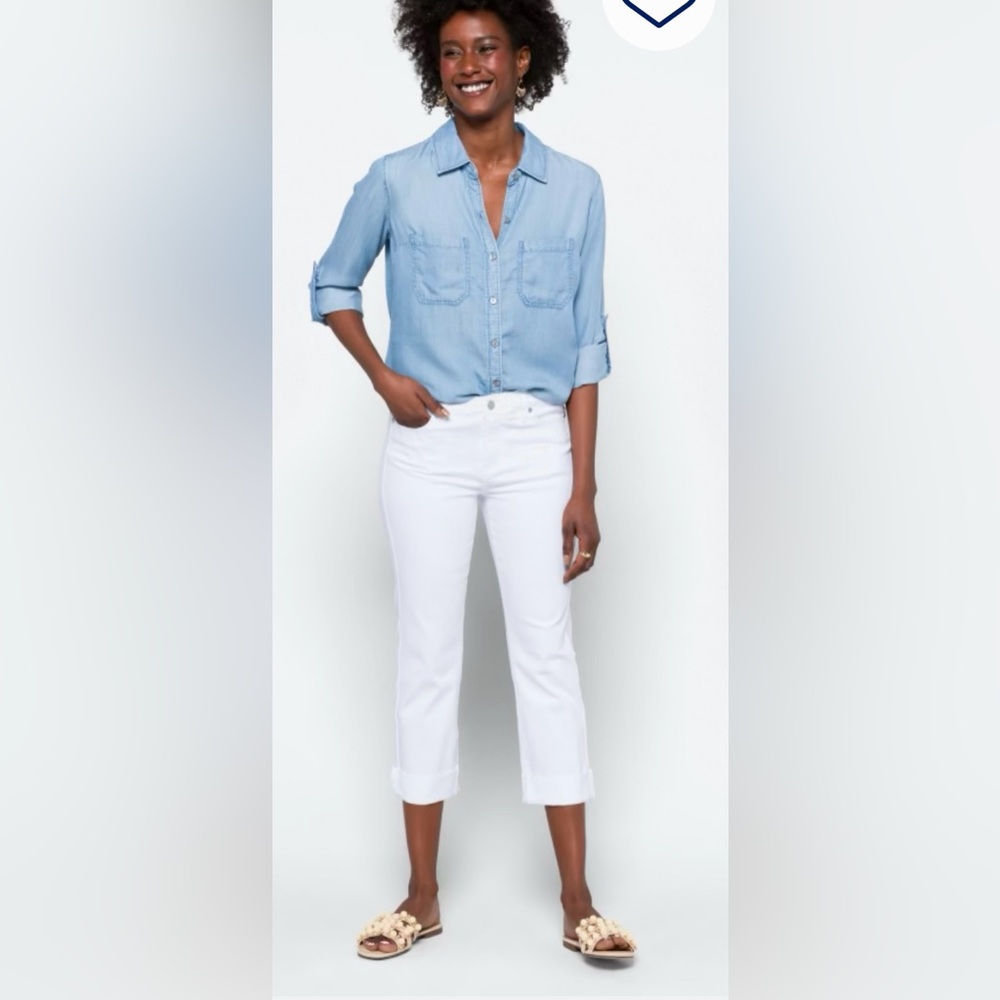 Charlie Cropped Wide Rolled Cuffed Jean